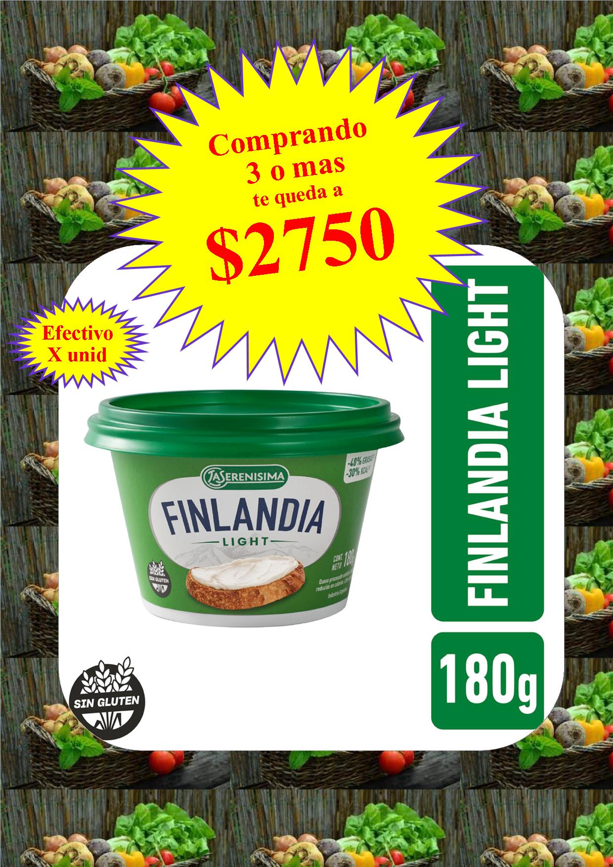 QUESO UNTABLE FINLANDIA  VERDE  LIGHT  SABOR ORIGINAL180g